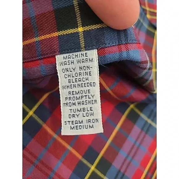 Vintage Ralph Lauren Blake Red Plaid Button Up Shirt Men's Size Large - Picture 6 of 7